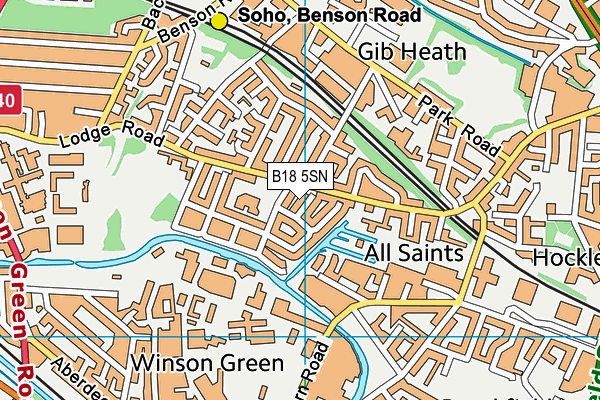 B18 5SN map - OS VectorMap District (Ordnance Survey)