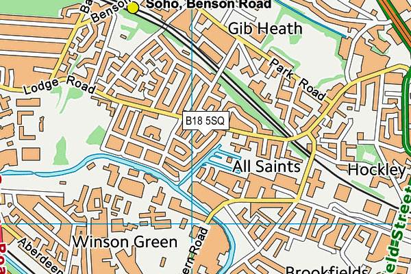 B18 5SQ map - OS VectorMap District (Ordnance Survey)