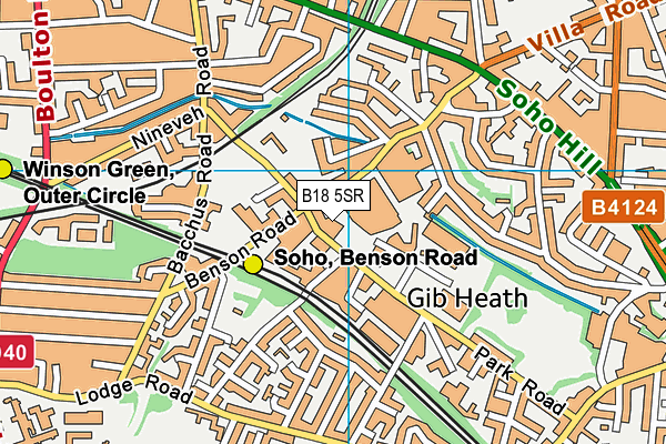 B18 5SR map - OS VectorMap District (Ordnance Survey)