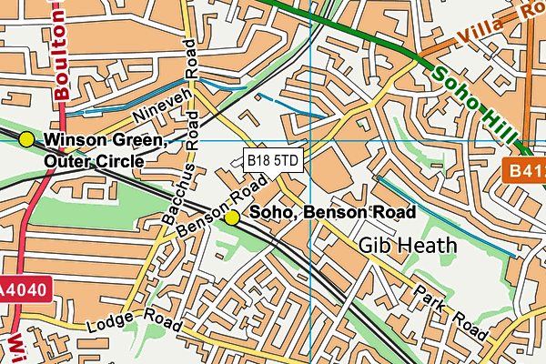 Benson Community School map (B18 5TD) - OS VectorMap District (Ordnance Survey)
