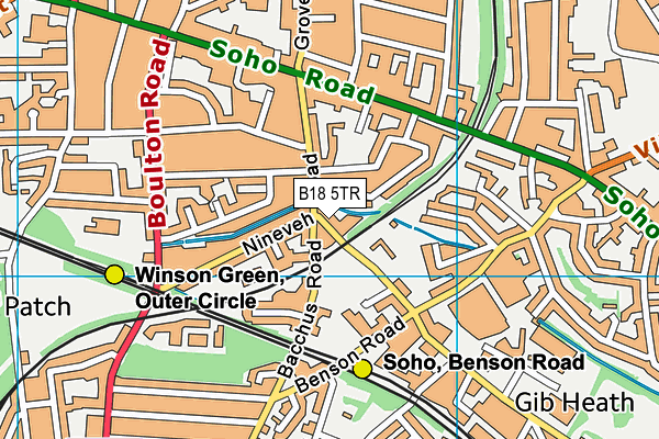 B18 5TR map - OS VectorMap District (Ordnance Survey)