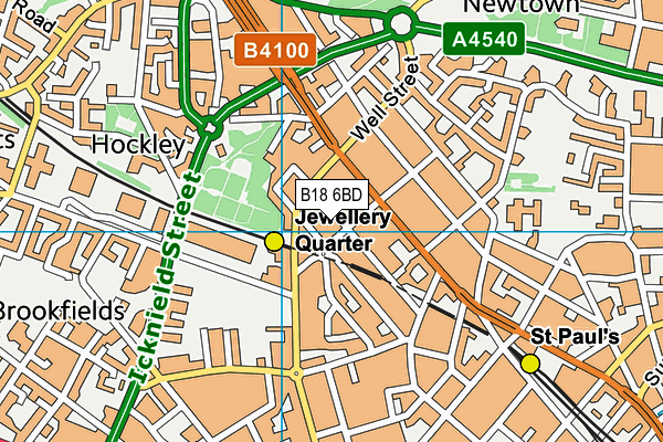 B18 6BD map - OS VectorMap District (Ordnance Survey)