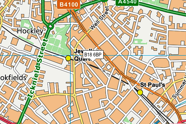 B18 6BP map - OS VectorMap District (Ordnance Survey)