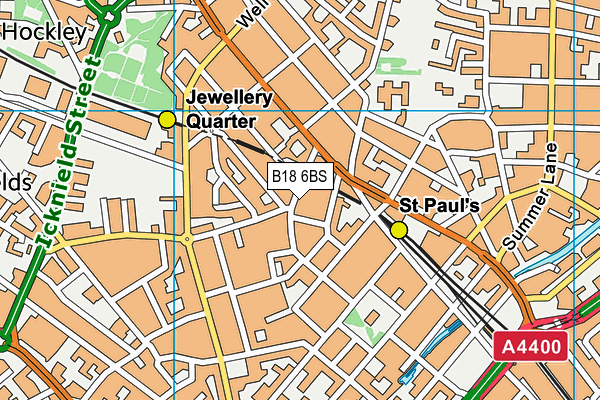 B18 6BS map - OS VectorMap District (Ordnance Survey)