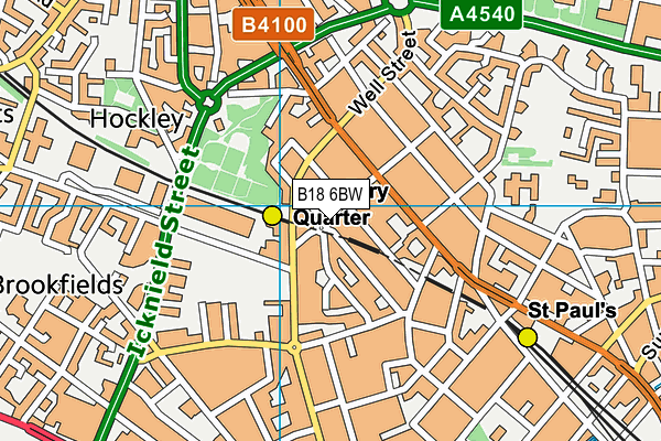 B18 6BW map - OS VectorMap District (Ordnance Survey)