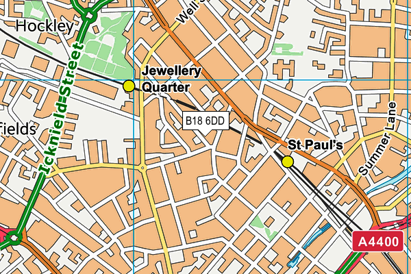 B18 6DD map - OS VectorMap District (Ordnance Survey)