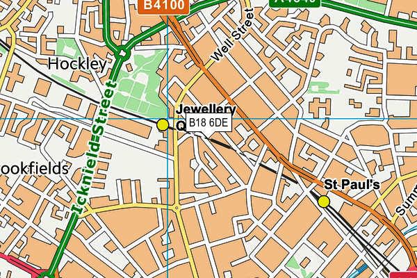 B18 6DE map - OS VectorMap District (Ordnance Survey)