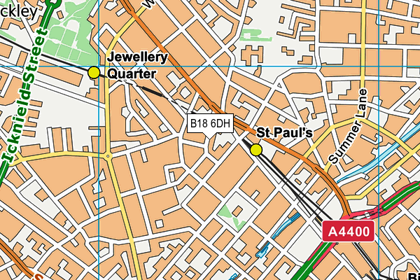 B18 6DH map - OS VectorMap District (Ordnance Survey)