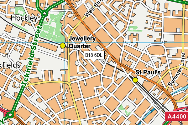 B18 6DL map - OS VectorMap District (Ordnance Survey)