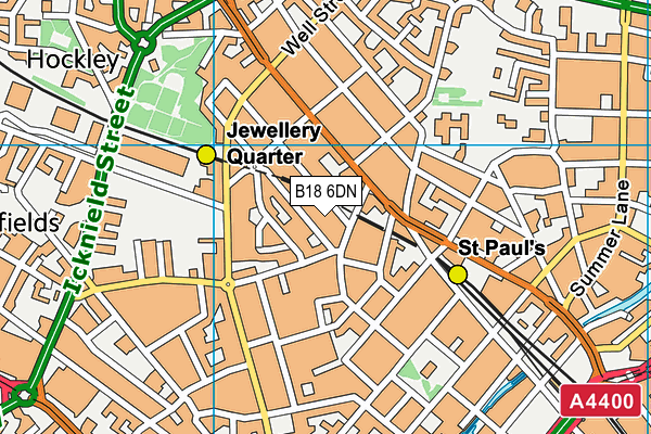 B18 6DN map - OS VectorMap District (Ordnance Survey)