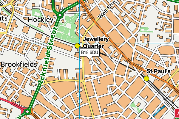 B18 6DU map - OS VectorMap District (Ordnance Survey)