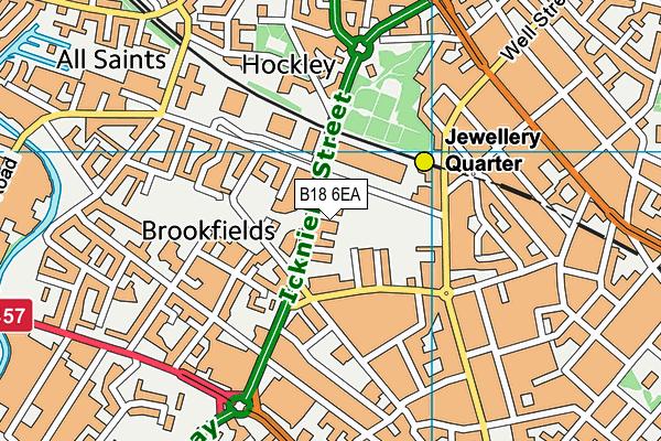 B18 6EA map - OS VectorMap District (Ordnance Survey)