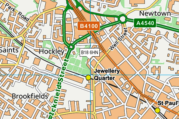 B18 6HN map - OS VectorMap District (Ordnance Survey)