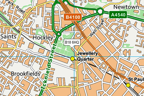 B18 6HQ map - OS VectorMap District (Ordnance Survey)