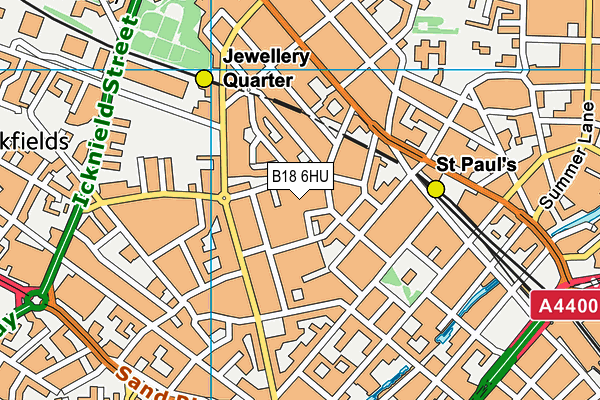 B18 6HU map - OS VectorMap District (Ordnance Survey)