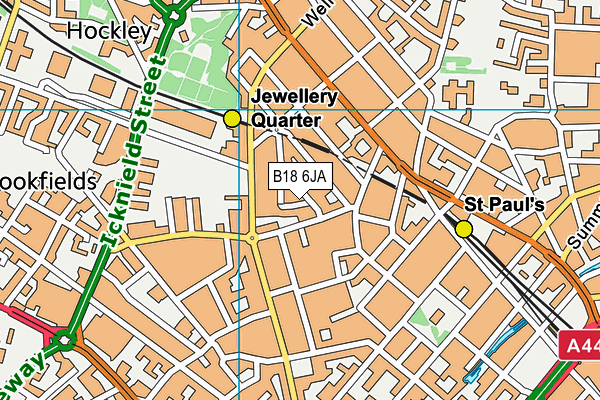 B18 6JA map - OS VectorMap District (Ordnance Survey)