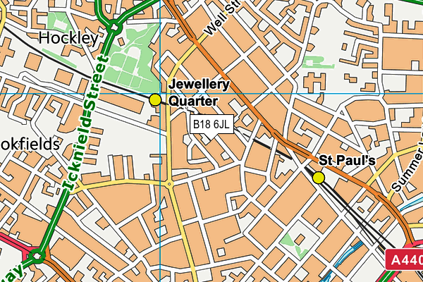 B18 6JL map - OS VectorMap District (Ordnance Survey)