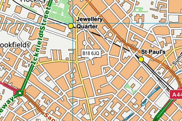 B18 6JQ map - OS VectorMap District (Ordnance Survey)