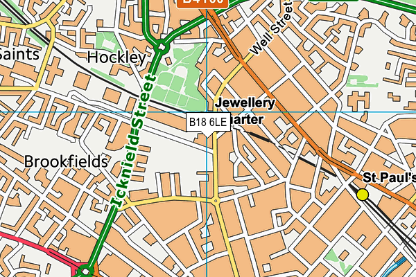 B18 6LE map - OS VectorMap District (Ordnance Survey)