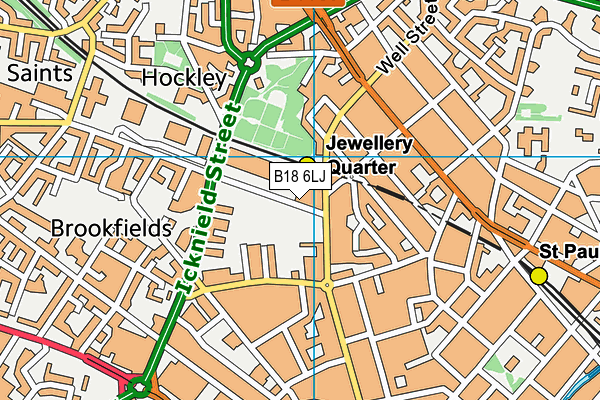 B18 6LJ map - OS VectorMap District (Ordnance Survey)