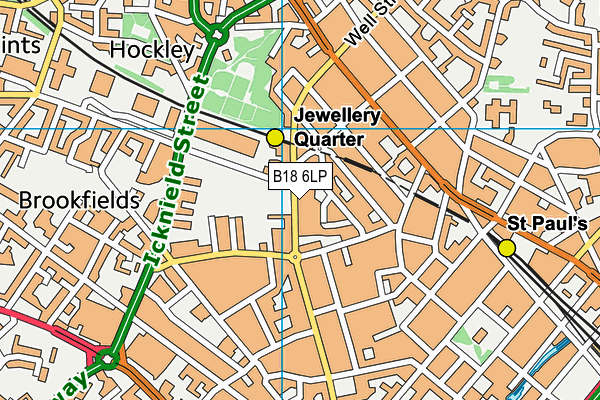 B18 6LP map - OS VectorMap District (Ordnance Survey)