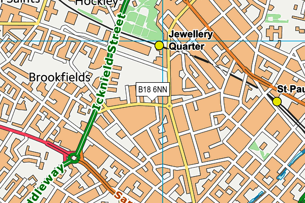 B18 6NN map - OS VectorMap District (Ordnance Survey)