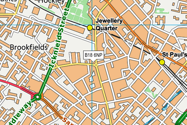 B18 6NP map - OS VectorMap District (Ordnance Survey)