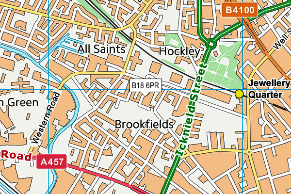 B18 6PR map - OS VectorMap District (Ordnance Survey)