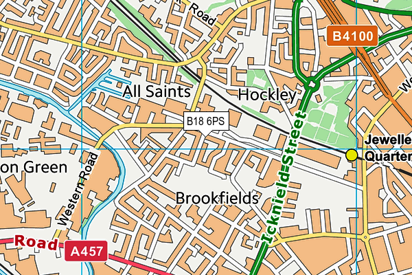 B18 6PS map - OS VectorMap District (Ordnance Survey)