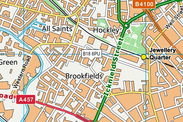 Brookfields Primary School map (B18 6PU) - OS VectorMap District (Ordnance Survey)