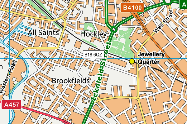 B18 6QZ map - OS VectorMap District (Ordnance Survey)