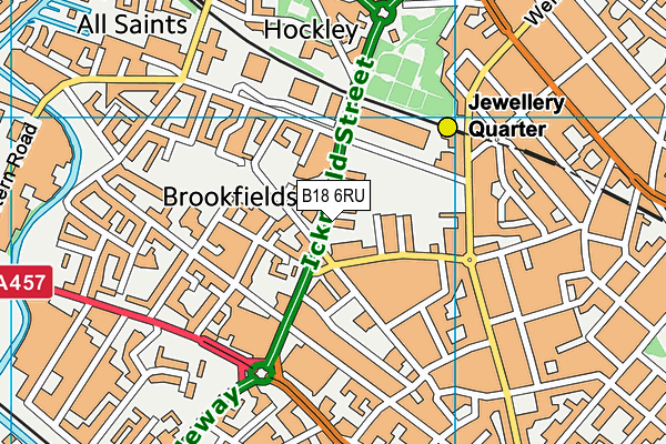 B18 6RU map - OS VectorMap District (Ordnance Survey)