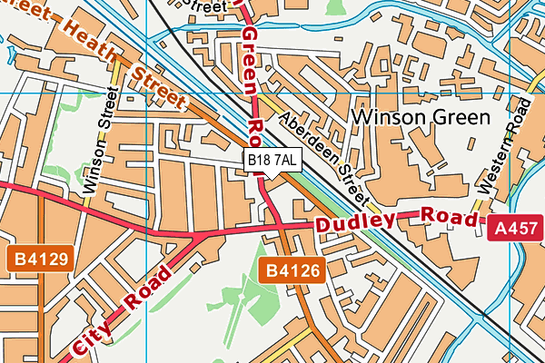 B18 7AL map - OS VectorMap District (Ordnance Survey)