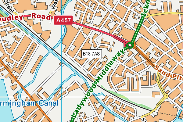 B18 7AS map - OS VectorMap District (Ordnance Survey)