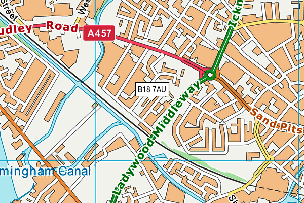 B18 7AU map - OS VectorMap District (Ordnance Survey)