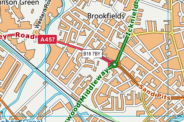 B18 7BY map - OS VectorMap District (Ordnance Survey)