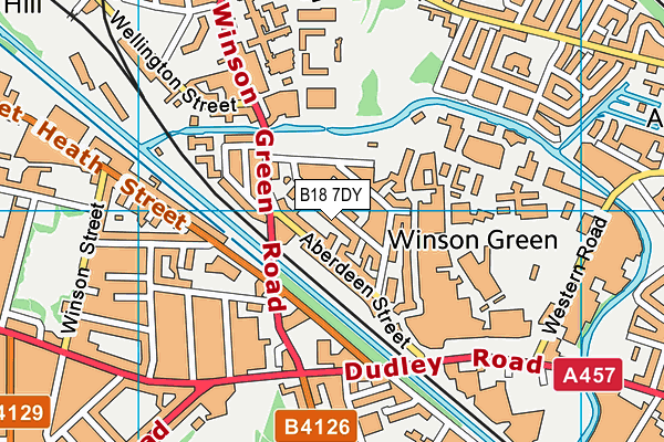 B18 7DY map - OS VectorMap District (Ordnance Survey)