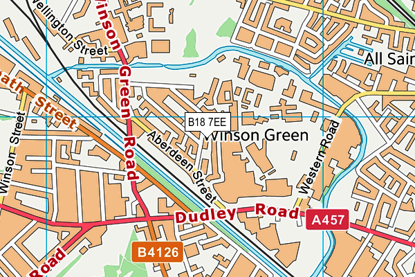 B18 7EE map - OS VectorMap District (Ordnance Survey)