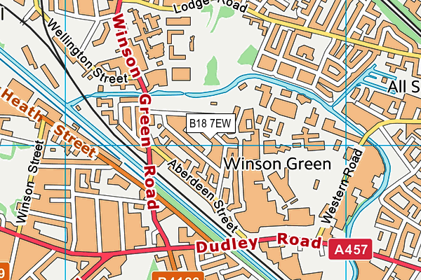 B18 7EW map - OS VectorMap District (Ordnance Survey)