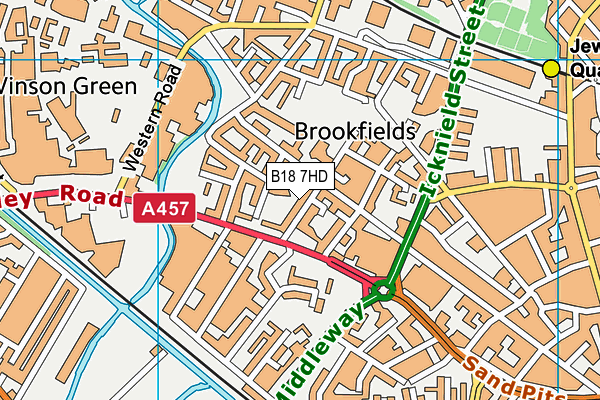 B18 7HD map - OS VectorMap District (Ordnance Survey)