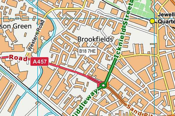 B18 7HE map - OS VectorMap District (Ordnance Survey)