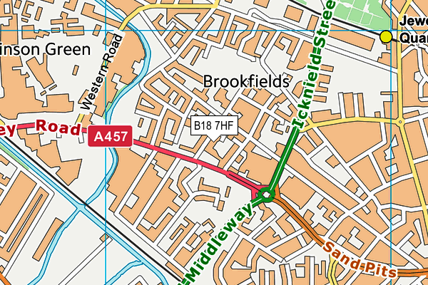 B18 7HF map - OS VectorMap District (Ordnance Survey)