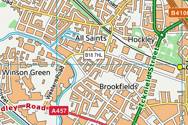 B18 7HL map - OS VectorMap District (Ordnance Survey)