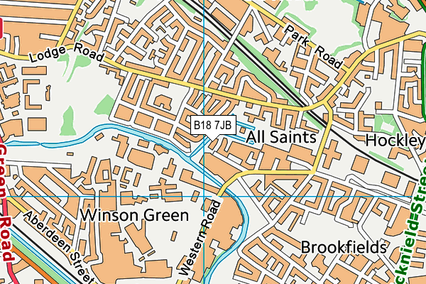 B18 7JB map - OS VectorMap District (Ordnance Survey)