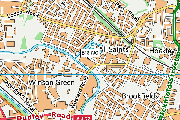 B18 7JG map - OS VectorMap District (Ordnance Survey)