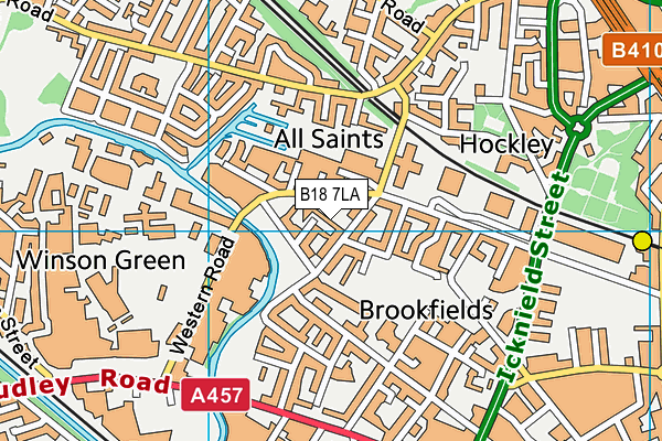 B18 7LA map - OS VectorMap District (Ordnance Survey)