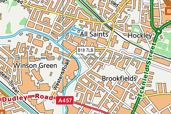 B18 7LB map - OS VectorMap District (Ordnance Survey)