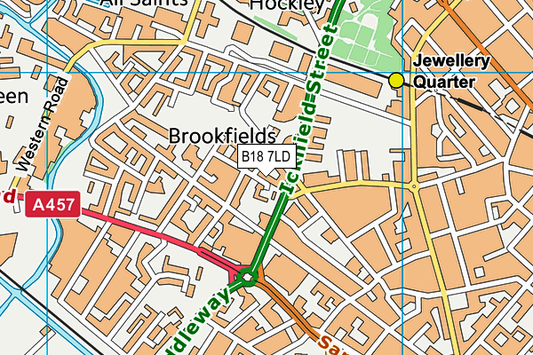 B18 7LD map - OS VectorMap District (Ordnance Survey)