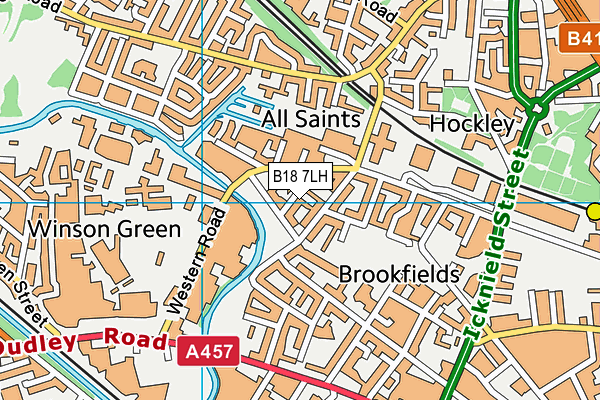 B18 7LH map - OS VectorMap District (Ordnance Survey)