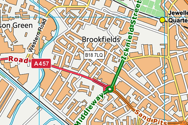 B18 7LQ map - OS VectorMap District (Ordnance Survey)